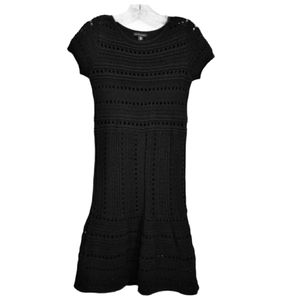 Women's Saks 5th Ave Black Crochet Fitted  Dress S
